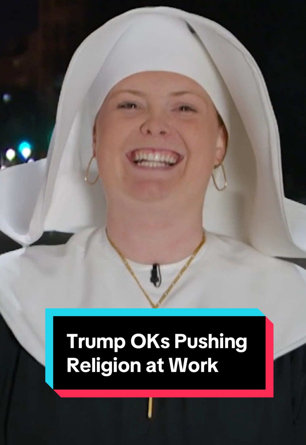 Trump is encouraging people to promote their religion in the workplace, and @Grace Kuhlenschmidt and @Michael Kosta are all over it #DailyShow #Trump #Religion 