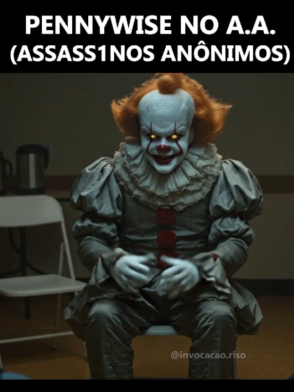 Pennywise (Palhaço de IT a coisa) no A.A. (Assass1nos anônimos) #pennywise #itacoisa #filmesdeterror #terror #humorbr #memesbr  @Invocação do Riso 