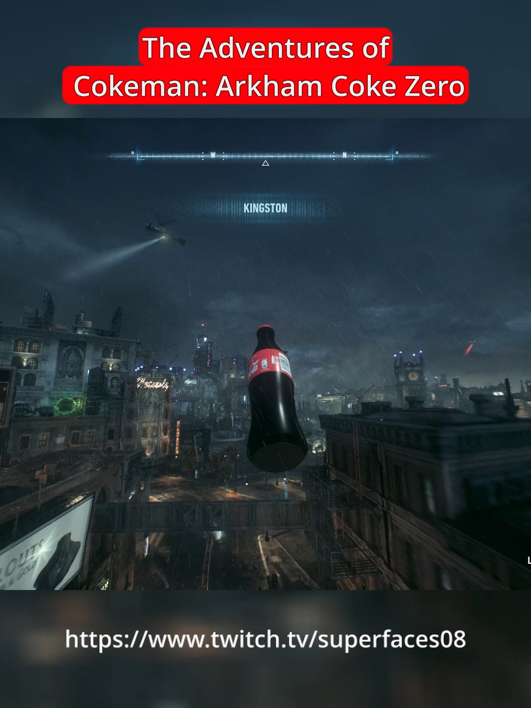 Cokeman and his Adventures in my livestreams. Lore wise  Arkham Knight/Redhood: Coke zero Bane: 2 Liter soda Joker: Pepsi Riddler: Sprite #fyp #batman #dc #batmanarkhamknight #gaming #funny #dccomics
