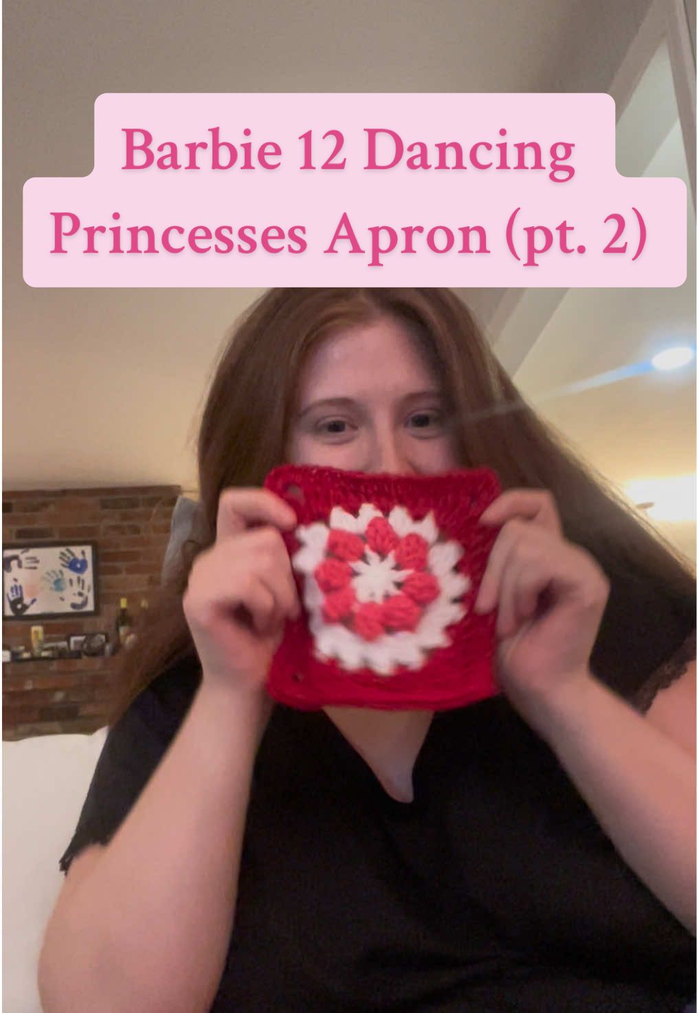 12 Dancing Princesses Apron (Part 2): Blair ❤️ Square 2 is complete  (And you already know I was watching SVU during this) Pattern: DaDa’s Place Primavera Flowers Granny Square #barbie #BarbieMovie #barbiemovies #12dancingprincesses #barbie12dancingprincesses #crochet #crochettiktok #crochetersoftiktok #craft #crafty #crochettok 
