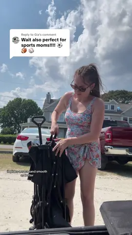 Replying to @Gia it can hold up to 450lbs. Both kiddos can ride in it to get across the hot sand (not intended use though). #wagon #beachhacks #coastalliving #beachlife #tiktokmademebuyit 