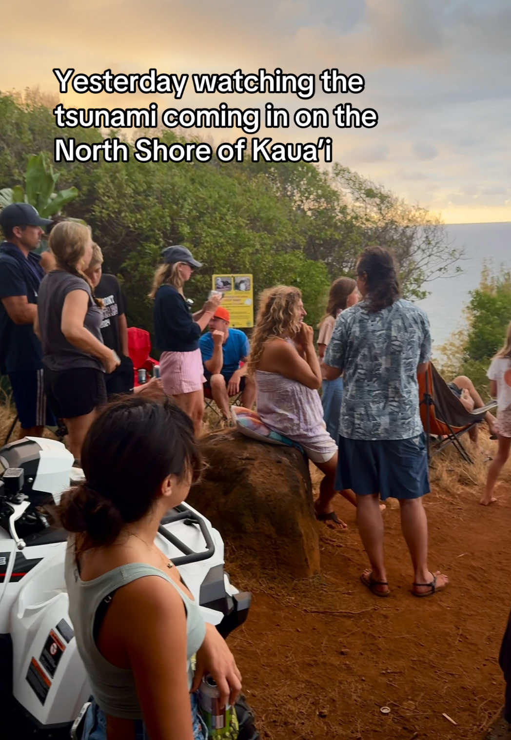 What was ultimately an intense/scary situation last night turned into a memory that will last a lifetime watching what was going to happen with the tsunami hitting the north shore of Kaua’i. This will now be the 2nd natural disaster we’ve luckily escaped this year between this and the Palisades fire. Praying for all those continuing to be affected by this 🙏🏻#corememories #tsunami #northshore #kauai 