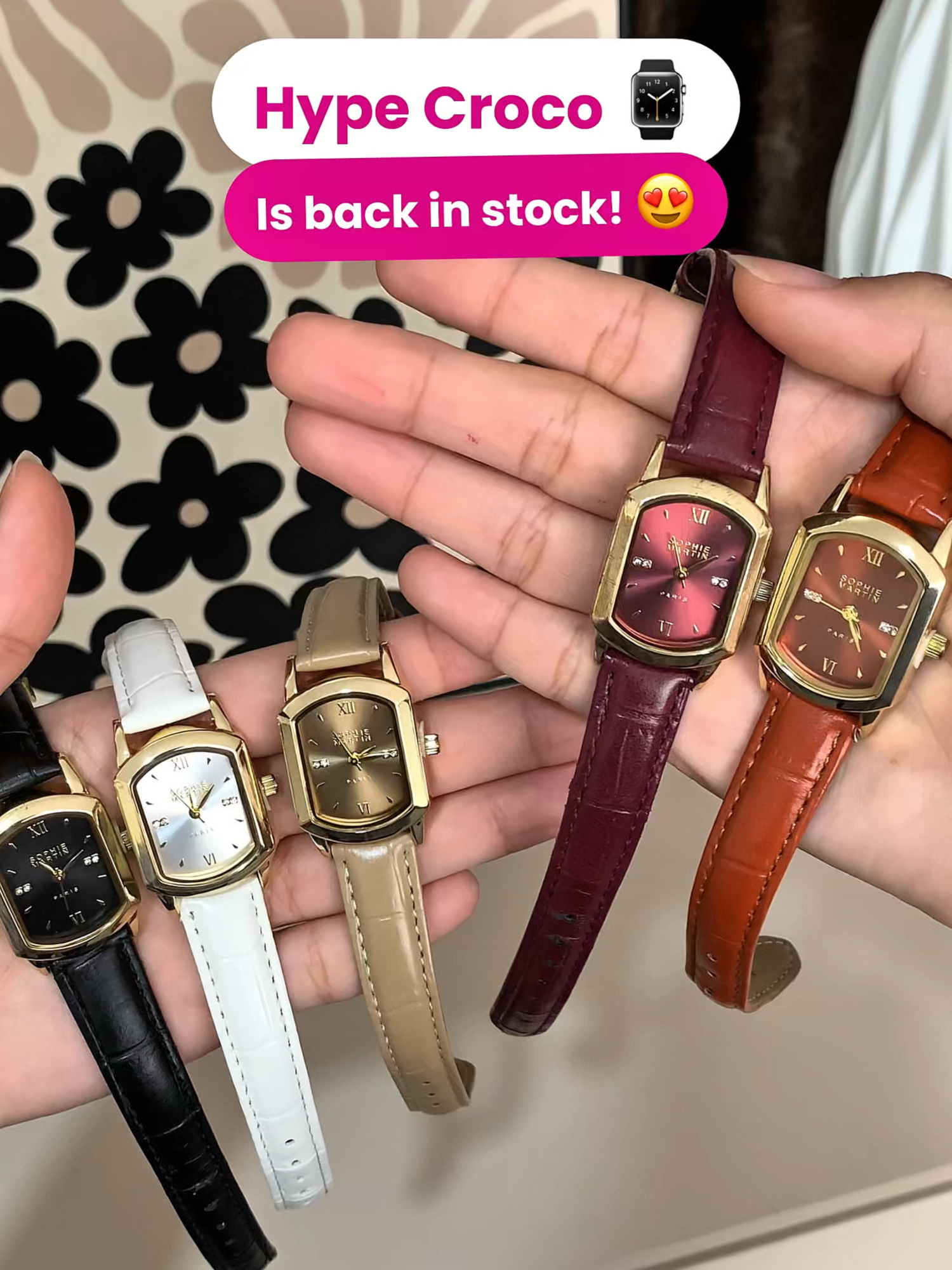 Jam tangan favorit kamu udah restock nih! 😍✨ Yuk buruan checkout warna favoritmu Sofers! #SophieMartin #BeliLokal #RekomendasiJam