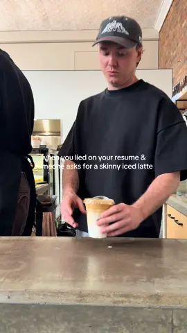 Our guy giving it his all 👌 #skinnylatte #coffeeorder #barista #cafe #coffee 