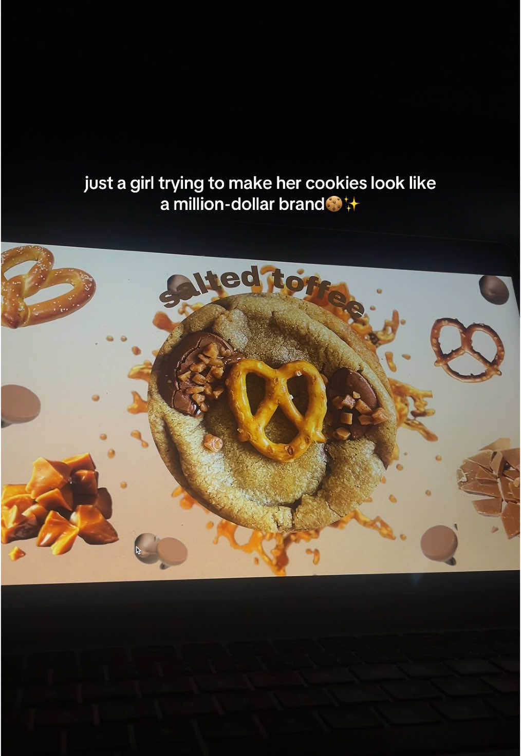 me pretending i know how to market things.  thanks canva😌 @Canva  giving @Manasha | Content Creator  @l_presentation all the credit for the inspo 🙏🫶🏻 #marketing #cookiebusiness #SmallBusiness #businessowner #business #creative #trending #fyp #portfolio #caitscookies 