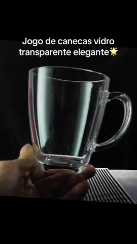 Jogo com 6 canecas de vidro transparente e elegante310 ml ☑️Comenta QUERO e te envio o link ☑️#canecadevidro#canecadevidro300ml 