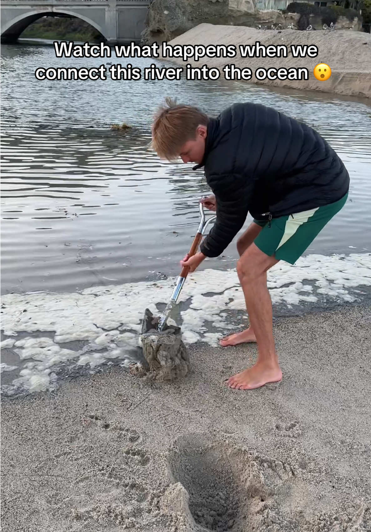 We created an infinite wave by digging this river and connecting it into the ocean…  #surfing #riverwave #surfing #LIVEIncentiveProgram #LIVEStory #PaidPartnership #LIVEIsEasy 