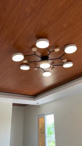 LED Ceiling Light Wood 3 Color Decorative Chandelier Lights😍#ceilinglight #chandelier#fyp #trending 