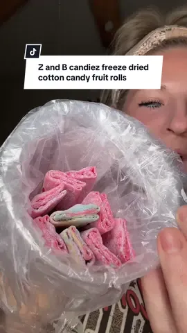Hands down some of the BEST candy I have found on TikTok. These freeze dried cotton candy fruit rolls are absolutely addicting 10/10✨ #zandbcandiez #freezedriedcandy #freezedriedfruitrollups #cottoncandyfruitrollup #freezedriedcottoncandycrunchfruitrollup #crunchycandy #tiktokshopmademebuyit 