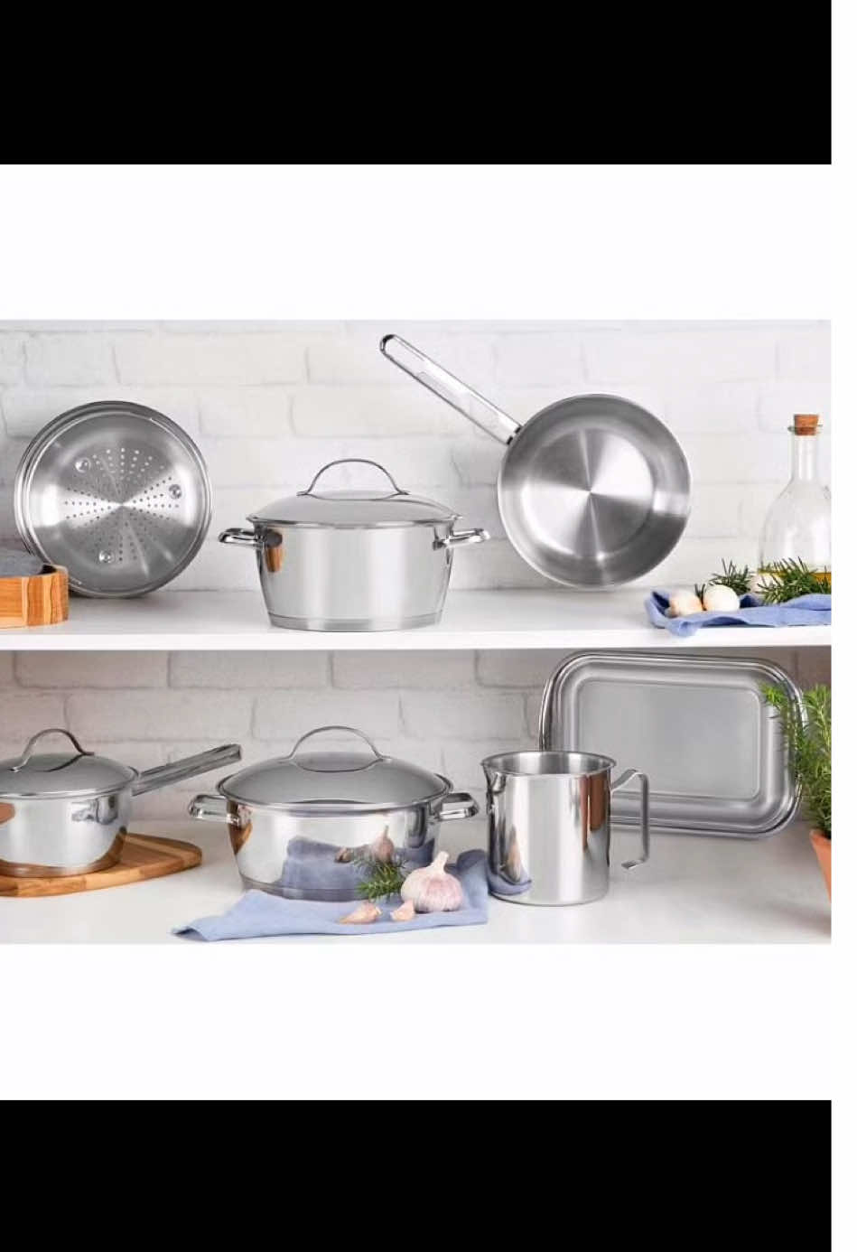 Transforme sua cozinha com o brilho e a durabilidade do inox — descubra por que esse jogo de panelas Tramontina é o queridinho de quem ama praticidade e beleza!#jogopanelas#alegra