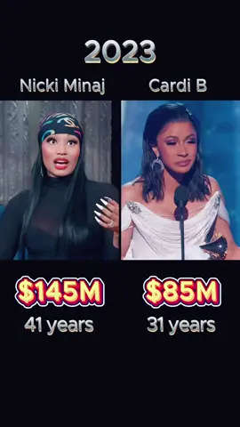 Nicki Minaj vs Cardi B: Net Worth Comparison #nickiminaj #cardib #rap #hiphop #networth #networthcomparison #fyp #trending #viral 
