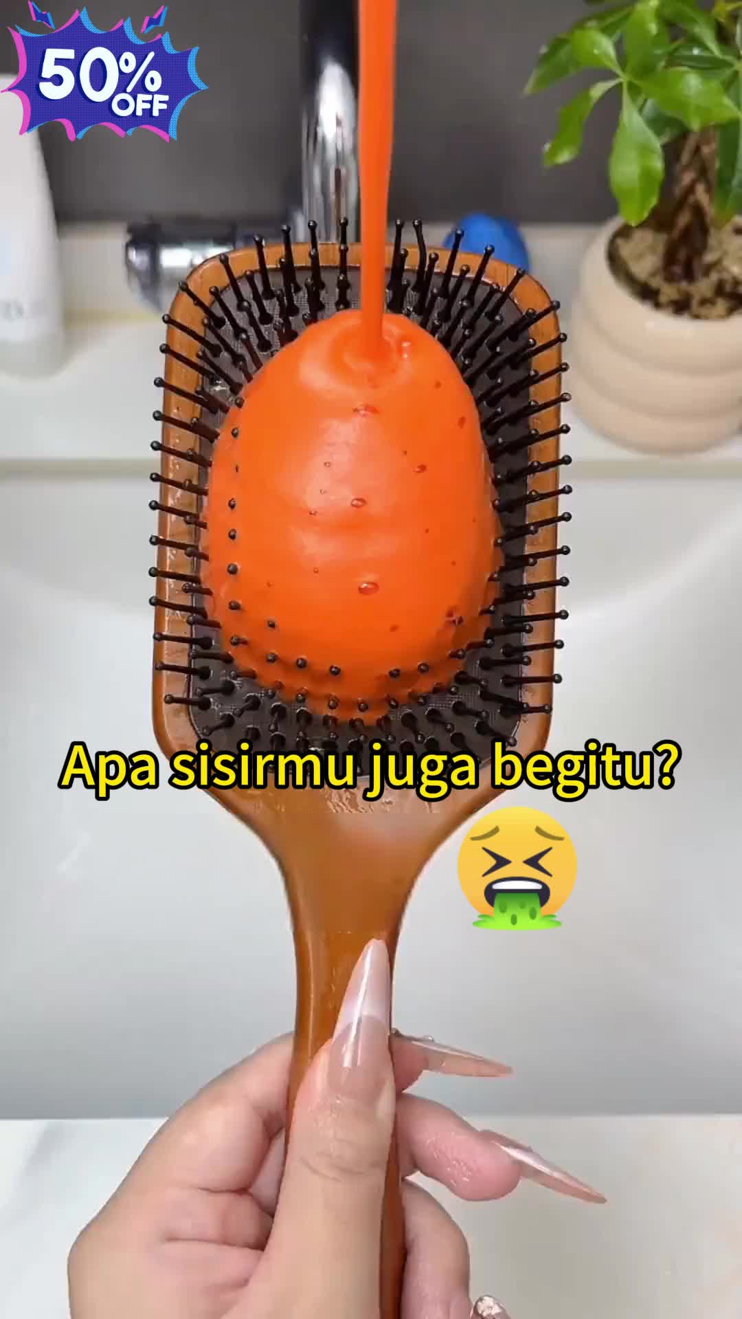 （Ayo buruan! Potongan kedua cuma Rp6.000 !）Sisir pembersih sikat bantalan udara sisir kantong udara sisir pembersih sikat pembersih pembersih barang bagus sisir pijat sisir pengeriting pembersih 