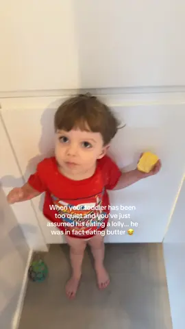 Just a toddler enjoying his butter 🧈😂😂 #toddler #funny #butter 