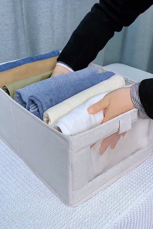 Good way to fold #organizer #storagebox #storageideas #foldingclothes #long sleeves