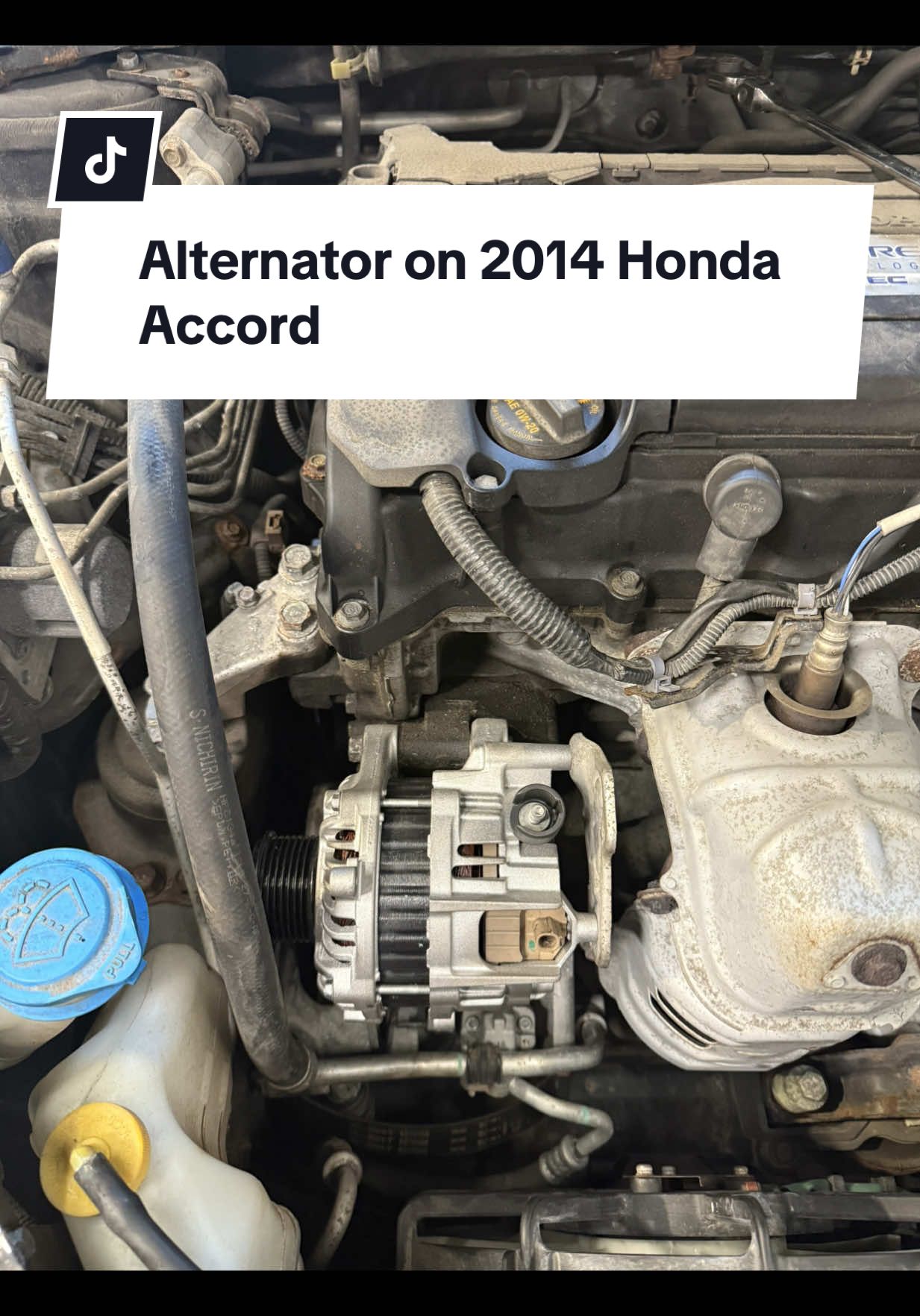 Fun fact. This alternator shit the bed 15 minutes later. So get one from the dealer gentleman.  #tiktokautocampaign #autorepair #honda #alternator #mechaniclife #accord #automotive 