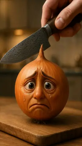 Cutting Crying Onion ASMR #aiart #onion #satisfy #weirdai #knifecutting 