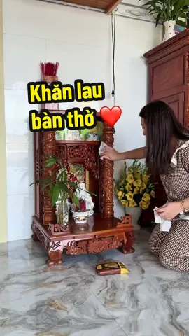 Khăn lau bàn thờ Thiên Phúc có mùi trầm hương và mùi quế giúp sạch thơm sáng gỗ bền màu 😘 #khanlaubantho #xuhuong #vairal #mebimreview #fyp 