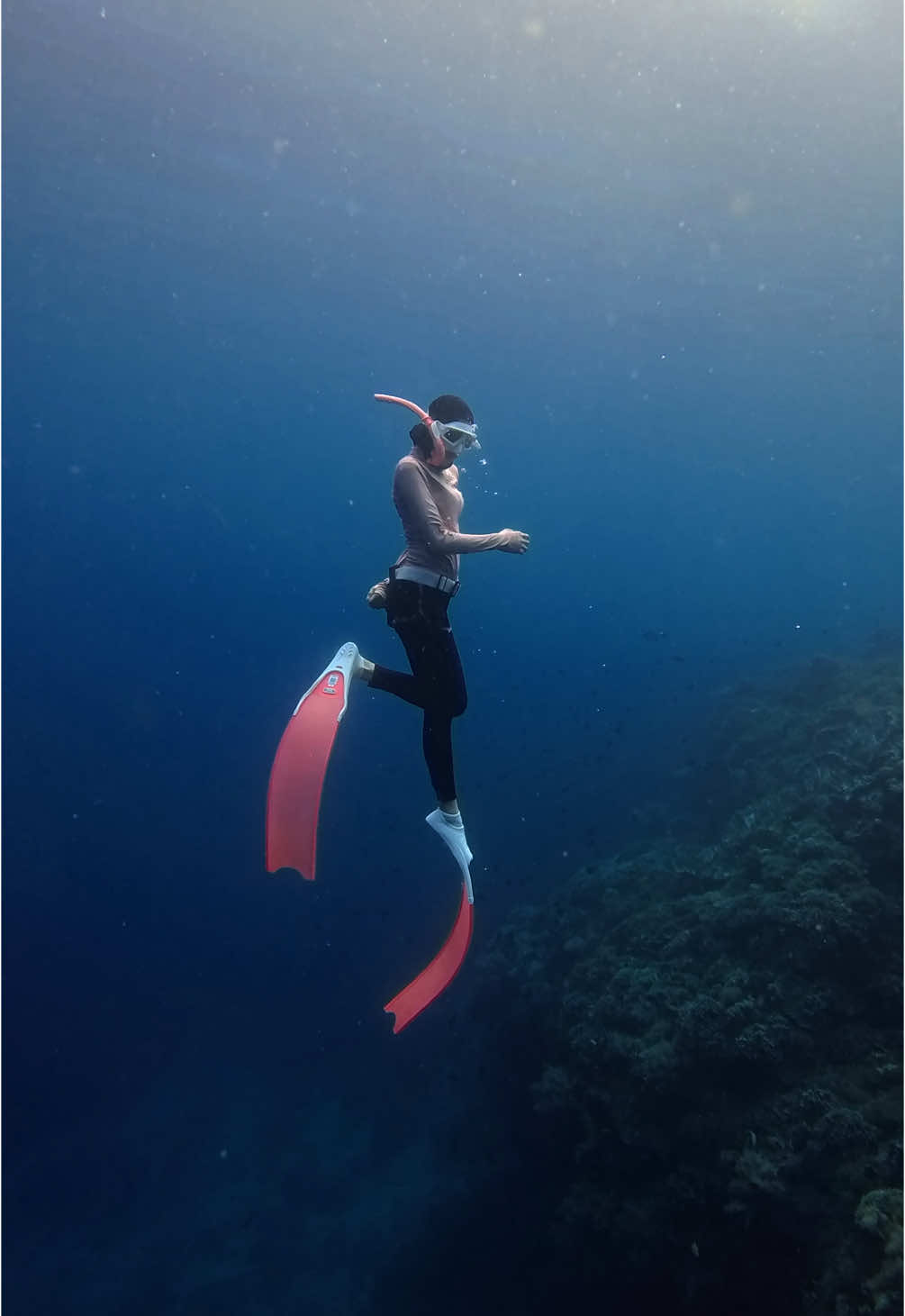 It feels like being in zero gravity ♾️ #ocean #freediving #freedivergirl #fyp 