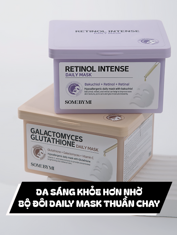 Bộ đôi daily mask thuần chay best seller nhà Some By Mi sẽ là ứng cử viên tiềm năng để upgrade làn da thêm khỏe mỗi ngày. Trải nghiệm ngay~​ #dailymask #dailymaskretinol #dailymaskgalactomyces #dailymaskb5 #matna #matnagiay #hopmatna #skincare #skincareroutine #somebymi #somebymivn