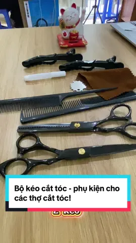 Bộ kéo cắt tóc - phụ kiện cho các thợ cắt tóc! #kawmall #keo #keocattoc #keocattoc2trong1 
