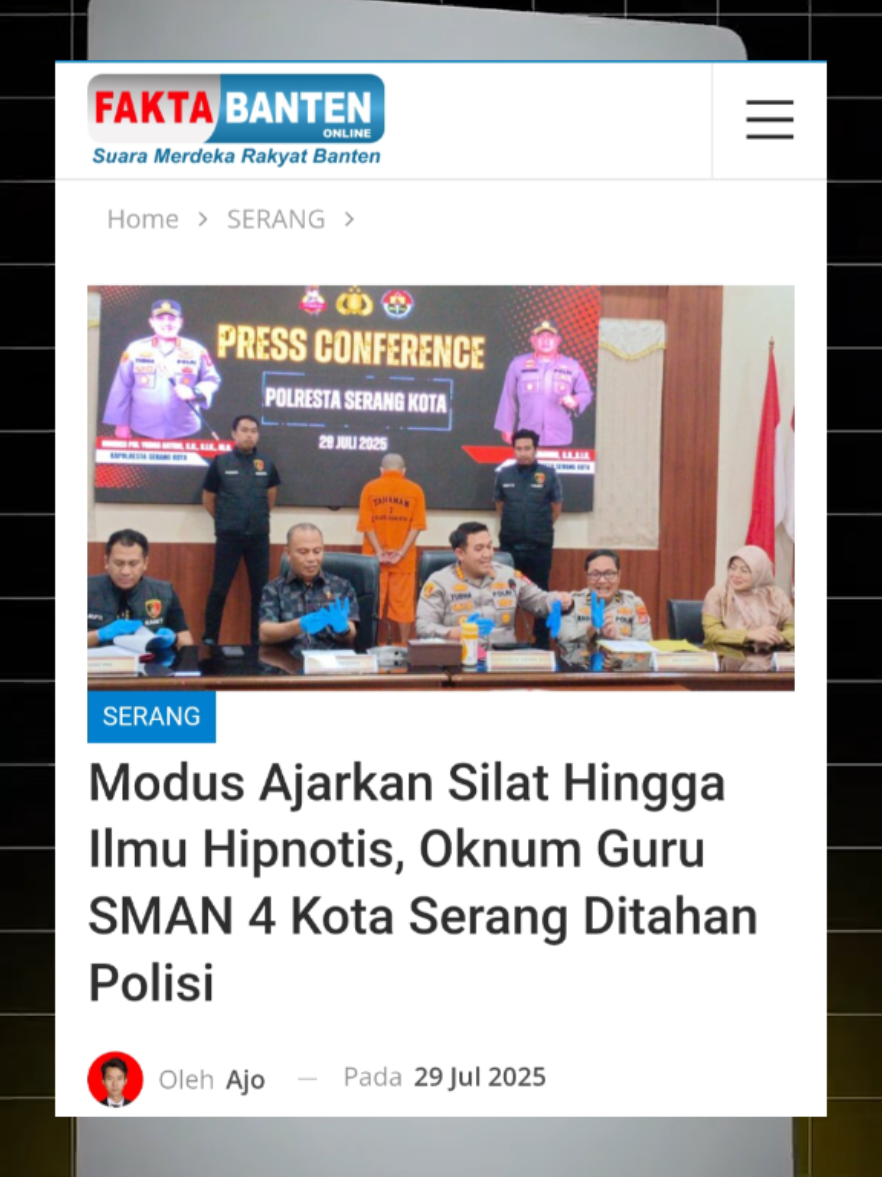 Gubernur Banten, Andra Soni, meminta Badan Kepegawaian Daerah (BKD) Pemprov Banten untuk langsung memecat guru SMAN 4 Kota Serang yang jadi tersangka pelaku pelecehan seksual kepada muridnya. (*/AB) Video: VT @andrasoni_12  #tiktoknews #banten #gubernurbanten #andrasoni #news #sman4kotaserang #kotaserang #serangbanten #faktabanten 