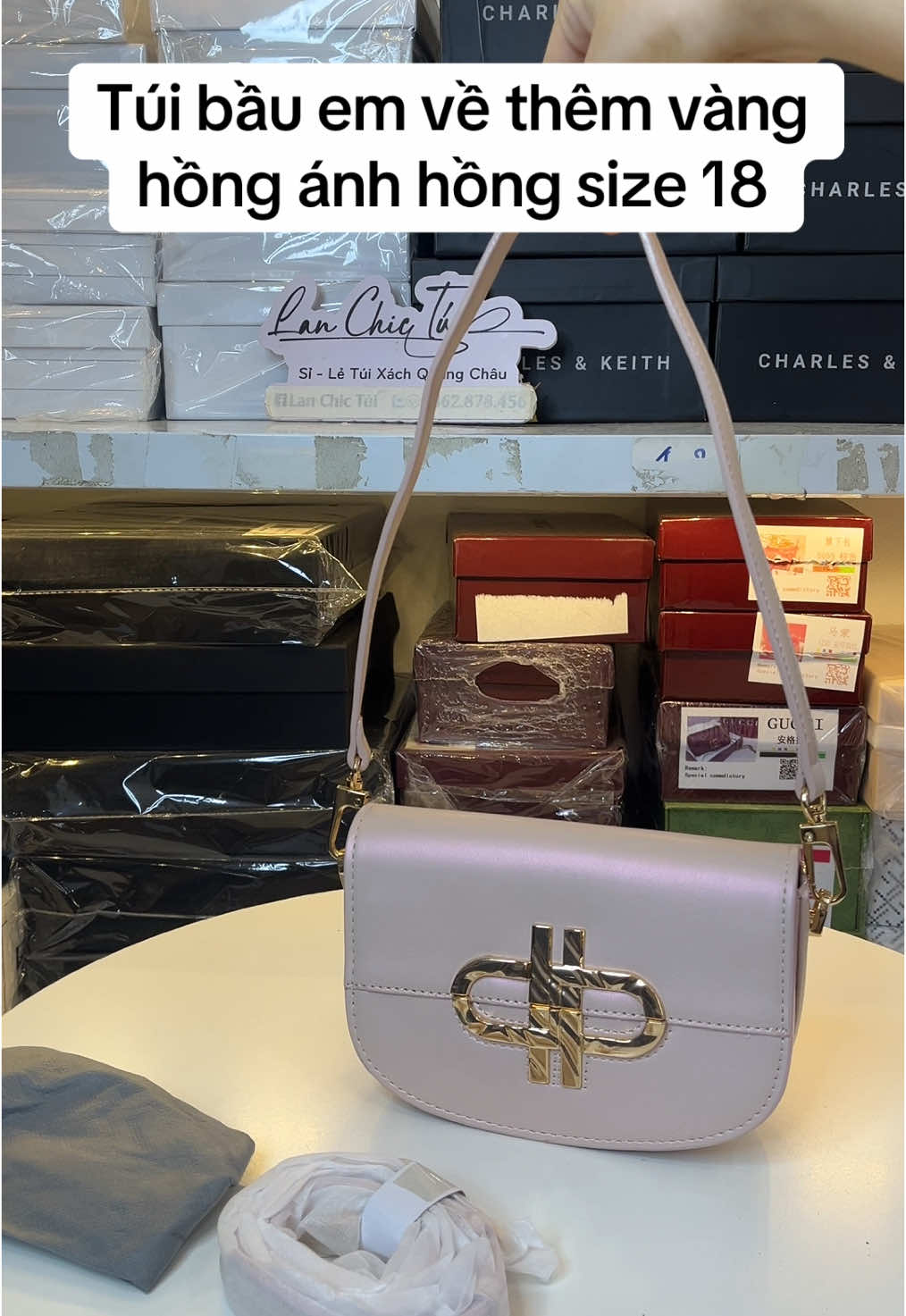 Túi bầu màu vàng hồng ánh hồng về rồi ạ #tui #reviewtuixach #tuixach #xuhuong2025 