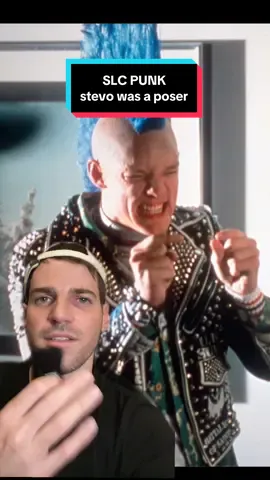 In SLC punk, Stevo is actually a poser, and that’s why he calls himself one at the end of the film, but he isn’t calling himself a poser, because he became a lawyer. He’s calling himself a poser, because he used to dress like a punk, but not actually live out any of the ideology. He wasn’t like Mike or Bob, who is really living as a punk he was just a rich kid who is putting on clothes and trying to blend in with a group ##movie##movietok##movies##films##film##filmtok##analysis##filmanalysis##slcpunk##matthewlillard##moviescene##fypシ##fyppppppppppppppppppppppp##greenscreen