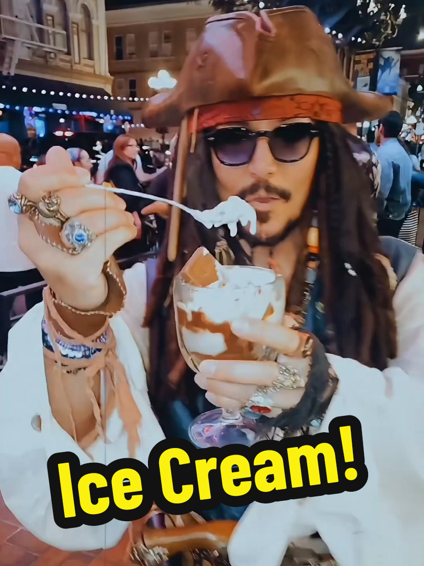 Jack Sparrow sharing Ice Cream with Batman. #Batman #IceCream #Share #JackSparrow #Improv #JohnnyDepp #Actor #Model #Cosplay #ComicCon #LOL #Ghirardelli #CaptainJackSparrow #CaptainJackSparrowEd 