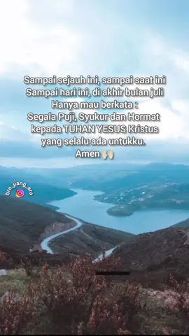 Shalom 👋🏻❤ Setiap hari adalah Anugerah yang terindah dari TUHAN YESUS Kristus 😇❤ Mampu menjadi pelaku Firman TUHAN setiap hari yang sesuai dengan segala kebenaran-Nya Terimakasih TUHAN YESUS Kristus untuk penyertaan-Mu yang begitu sempurna sampai sejauh ini  Terpujilah TUHAN yang Hidup, yang Kudus, yang Benar, yang Mulia dan yang Kekal 🙌🏻 TUHAN YESUS Kristus selamanya tidak pernah berhenti mengasihi kita semua ❤❤ Amen 😇✝️❤🙌🏻