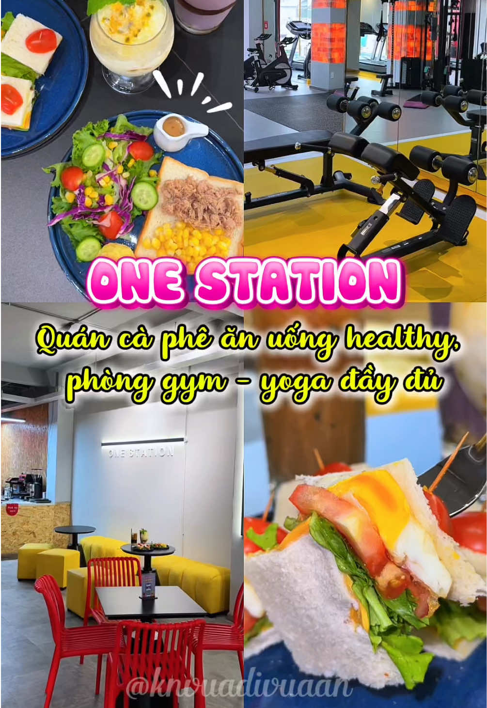 Một khu tổ hợp có bán cà phê, các món nước healthy và phòng gym - yoga luôn nè 🥰 #knvuadivuaan #LearnOnTikTok #creatorsearchinsights #vtmgr #onestation 
