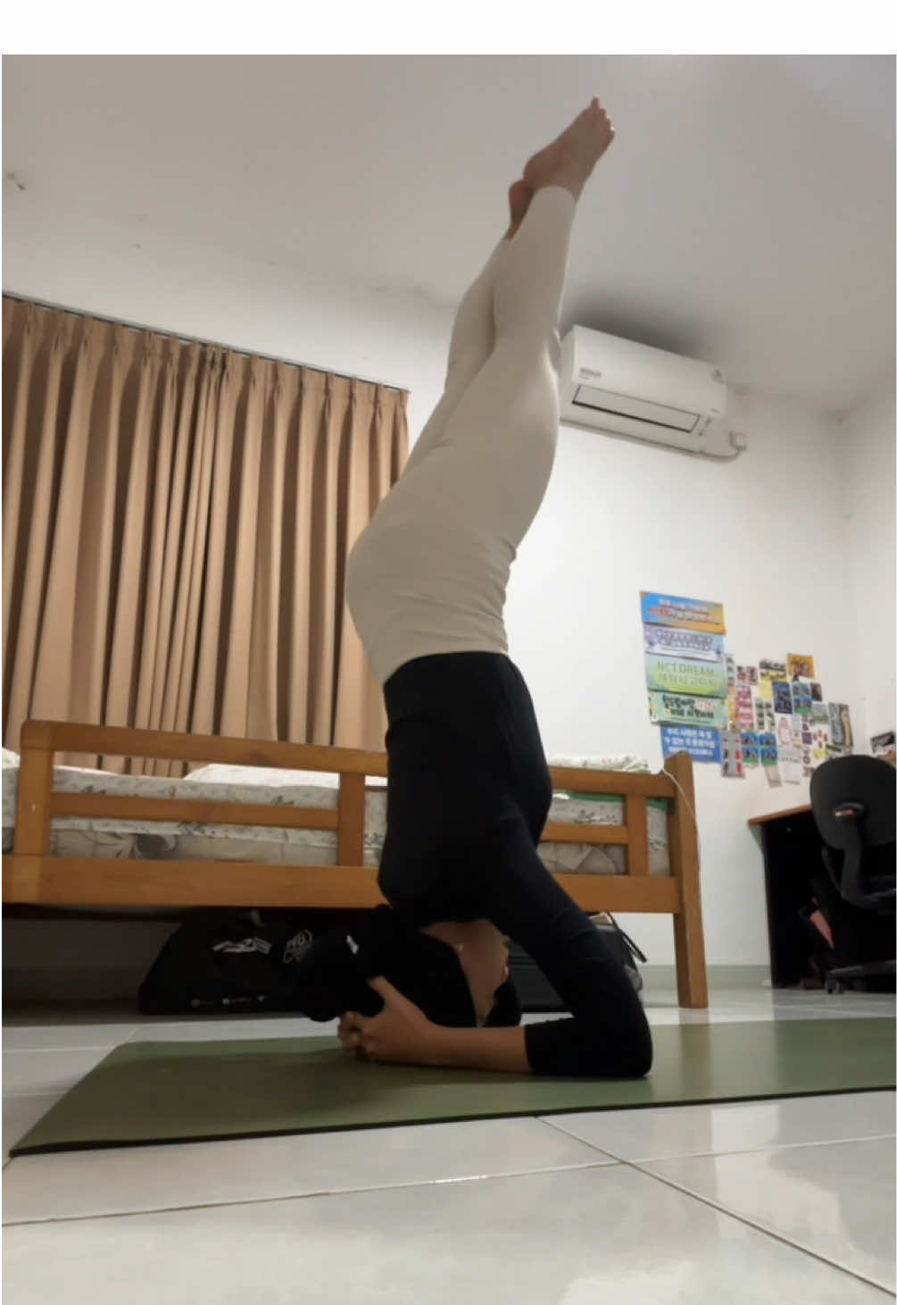 using my yoga mat for the first time