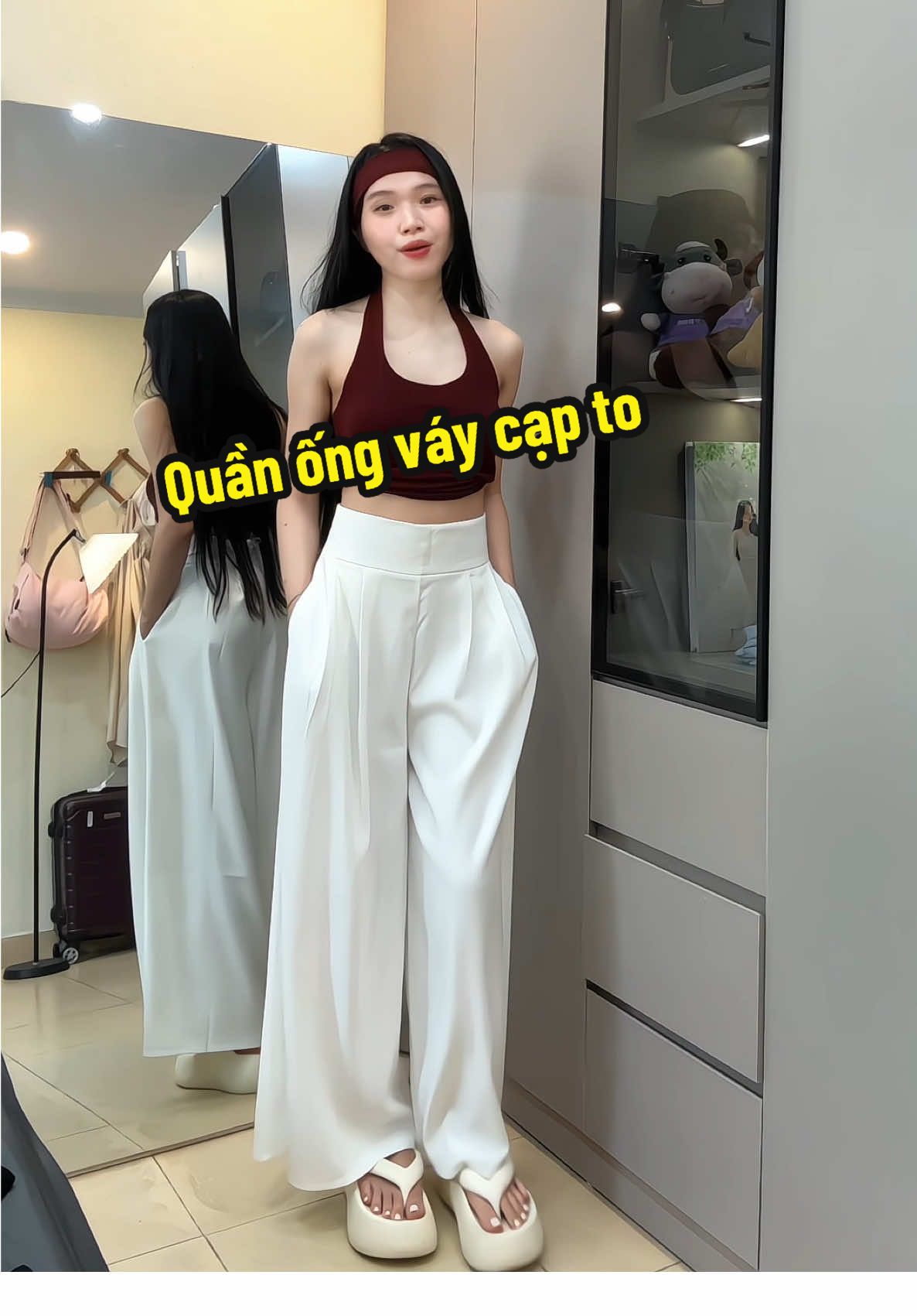 Quần ống váy mặc lên chân dài miên mannn🥰 #hanghomhinh98 