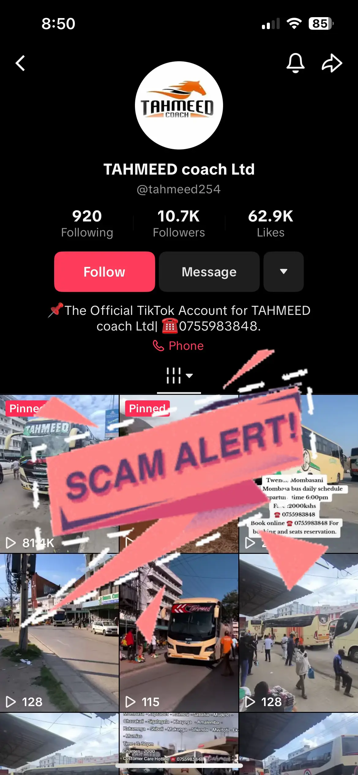 Do not send money to personal numbers. All our payments are done using system generated payments. For inquiries contact: Booking: ☎️0415010400 ☎️0415010406 Parcel: ☎️0703414754 www.tahmeedexpress.com #tahmeedcoach #busliferenovation #firaltiktok #tahmeedexpress #busliferetail #buslife #bonje