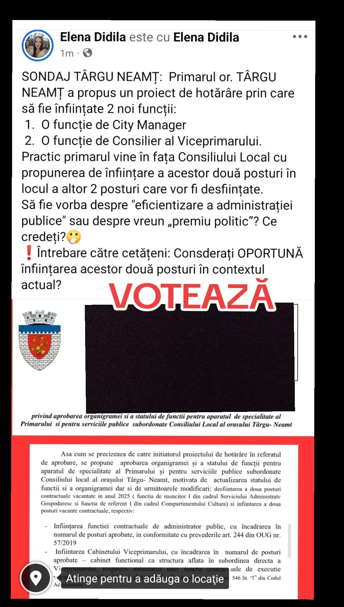 Sondaj pt cetățenii orasului Târgu Neamț #Neamț #targuneamt 