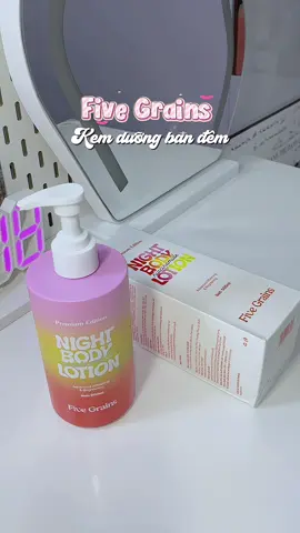Kem dưỡng Five Grains, sáng da, mịn màng không trắng ảo #fivegrains #kemduongbandem #kemduongniacinamide #nightbodylotion #kemduongtrangda #fivegrainsvietnam #biuriviu 