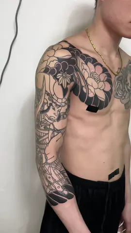 Lửng tay ngực samurai nhật cổ #tattoo #datmatattoo #xuhuongtiktok #korea #irezumi 