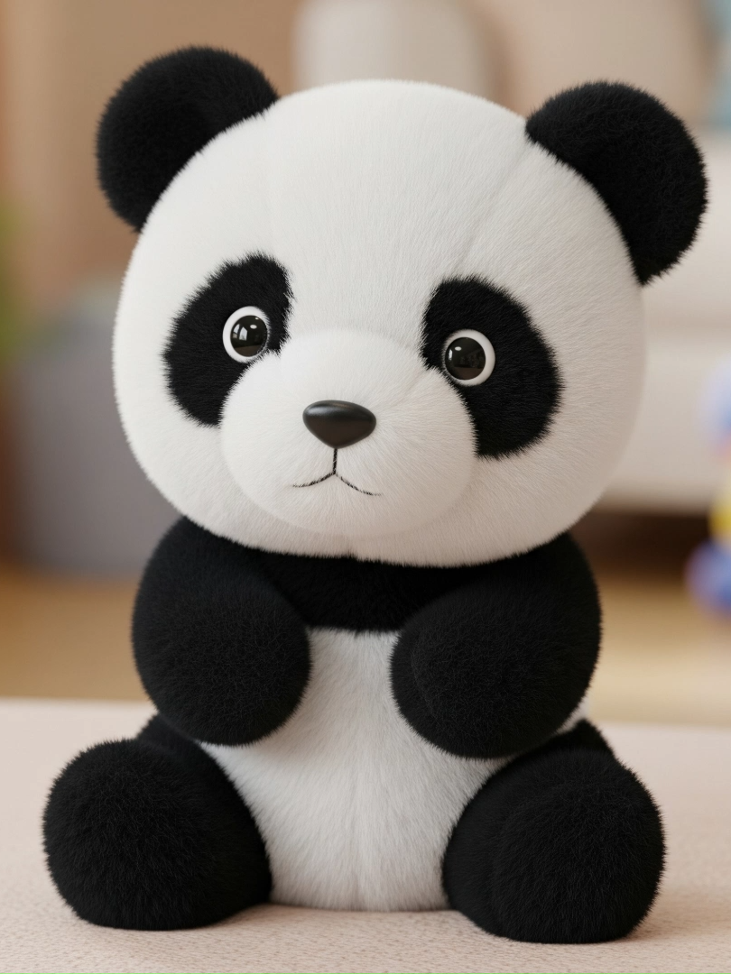 Cute AI-generated plush toys, this time a pandabear Süsse KI Bilder von Pandabären Kuscheltieren #AI  #KI  #goviral #plushtoys #Kuscheltiere