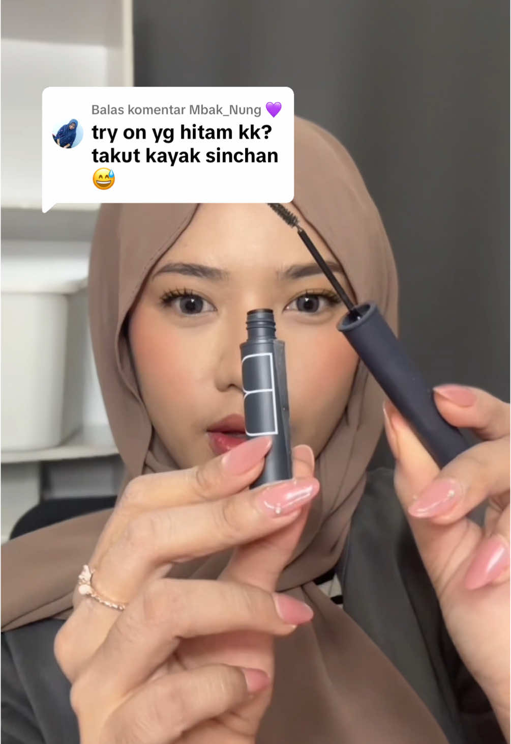 Membalas @Mbak_Nung 💜 cakep banget gaterlalu gelap, lebih ke hitam agak ke abu abu gitu, cus cobain #browcara #browcaralokal #browcaramadamegie 