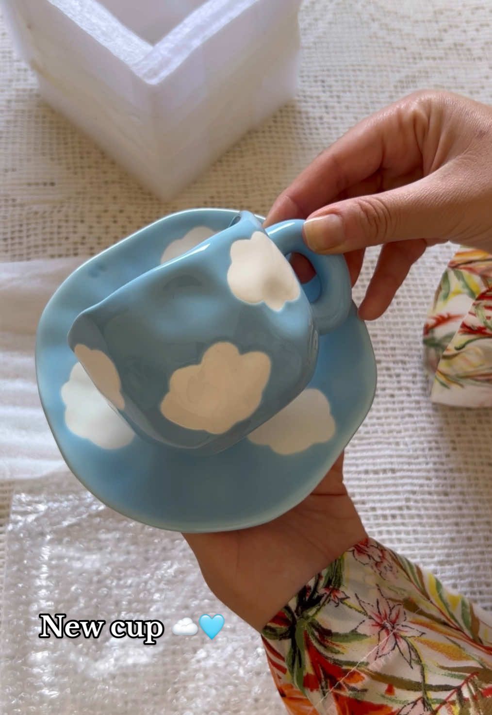 It will be my favorite cup ☁️#unboxingvideo #newcup #cutecup #coffeecup #cloudcup#fyp #foryou 