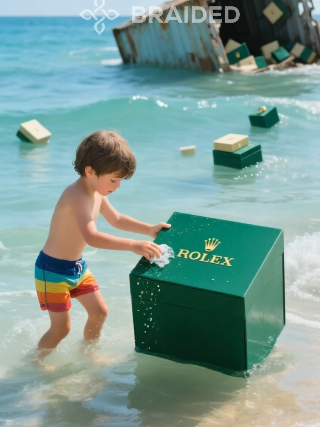 🌊 The Ocean's Luxury Surprise 💬 Keep it or return it? What would you do if you found a Rolex floating in the sea? 🌊👀 This little explorer stumbled upon something no one expected… Somewhere out there, treasure floats — are you ready to dive in? 👉 Tag a friend who would jump in after the next box! 📲 Save this for when your next beach day turns into an adventure. #rolex, #luxurylife, #unexpectedmoment, #viralvideo, #beachvibes, #summerfind, #tiktokviral, #watchcollector, #luxuryfind, #mysterybox, #reelsviral, #shortsfeed, #aiart, #aivideo, #foryou, #beachlife, #oceanmagic, #childhoodwonder, #cinematicvideo, #rolexmoment, #kids,