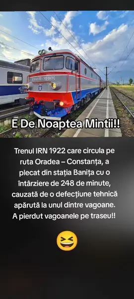 Trenul Oradea – Constanța a fost protagonistul unei întâmplări de cascadorii râsului. Acesta și-a pierdut o parte din vagoane pe drum, în județul Hunedoara. Locomotiva cu vagoanele rămase prinse și-au continuat drumul, lăsând în urmă pasagerii în vagoanele rămase pe calea ferată.🤣