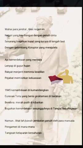 Wahai para Jendral lihat negeri ini. #lewatberanda #trendin #ypfッ #puisi #indonesia #17agustus #puisiindonesia 