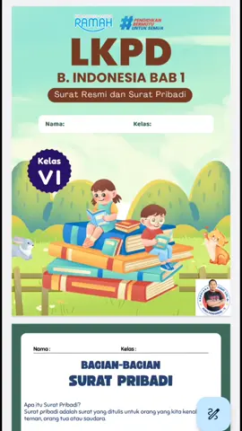 LKPD B. INDONESIA KLS 6 - Surat Resmi dan Surat Pribadi, yang mau link ada di bio atau klik https://lynk.id/andri_20