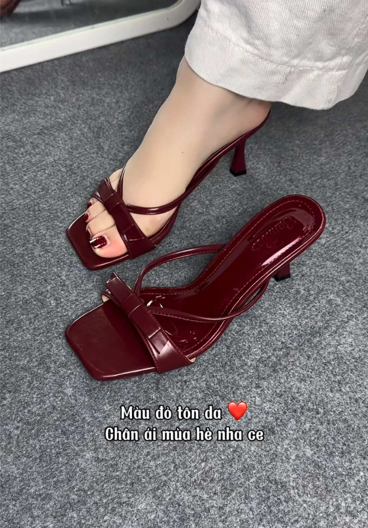 Sang xinh tôn dáng tôn da lắm nha ce #reviewlamdep #giaycaogot #giaydep 