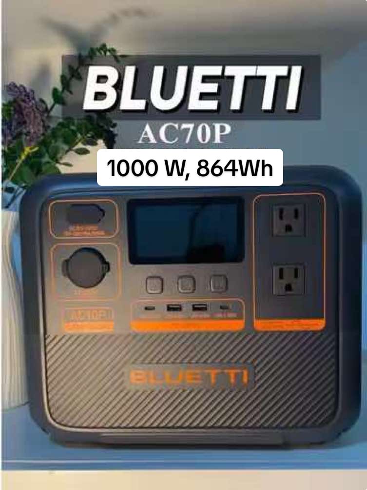 No power? No problem with the Bluetti AC70P — 1000W, 864Wh portable station. Fast charging. Solar-ready backup. #bluettiAC70P #powerstation #brownoutready #powerbackup 