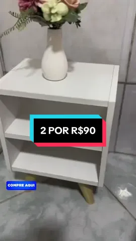 Kit 2 Mesas de Cabeceira Retro para Quarto Casal ou Solteiro   Nicho Decoração Palma