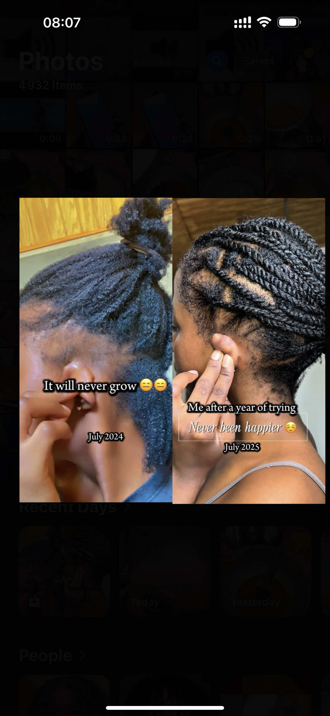 After 10+ years of struggling with alopecia, seeing this growth feels like a miracle. I’ve been consistent, patient, and intentional  and it’s paying off. I’m still on this journey, but if you’re dealing with the same thing… stay close, something might be coming soon.