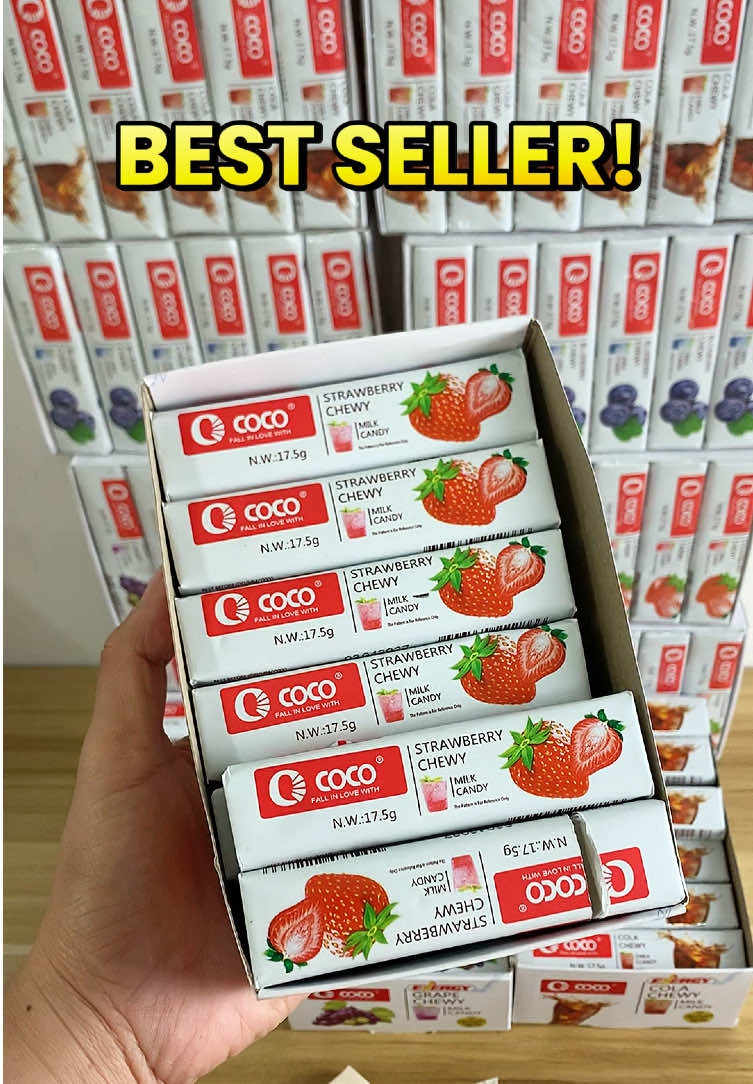 RESTOCKING!!! FRUITY CHEWY MILKY CANDY! Check na sa yellow basket dali! 🤩 #fruitychewymilkcandy #chewymilkcandy #cocofruitychewycandy #chewycandy #milkycandy #cocofood #bestproducts #shopnow #paninda #fyp #fyppppppppppppppppppppppp 