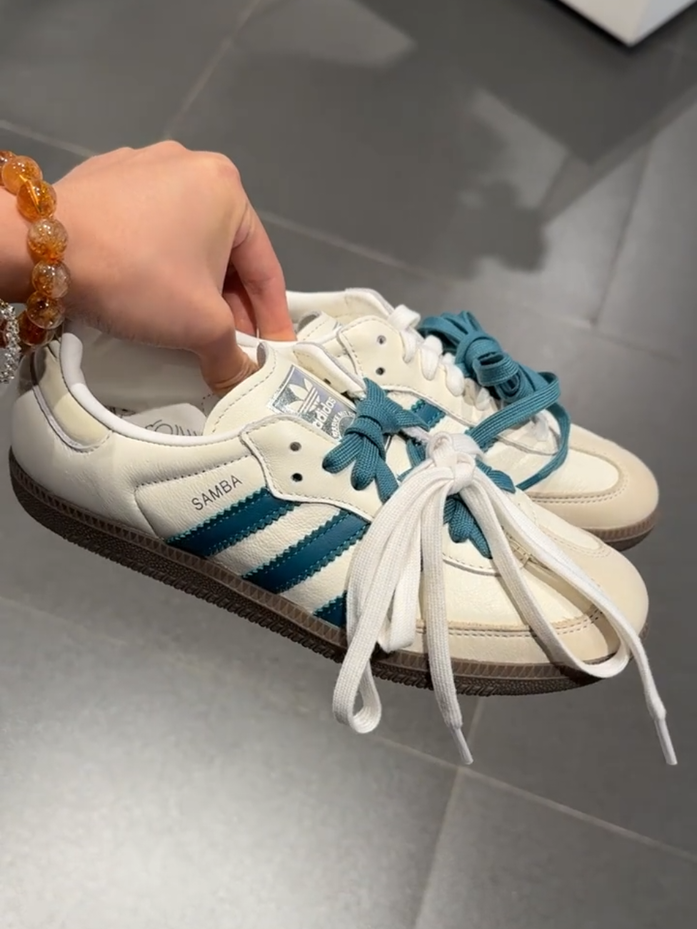 Adidas Samba OG Cloud White Legacy Teal #adidassamba #sambaadidas #adidas #samba #sambaog #fyp #foru #foryou 