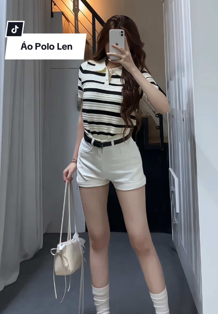 Áo polo nữ basic #htique #aolendetkim #aolenpolo #aonuxinh #aonuhottrend #aodetkim #thaosuneo #tiktokshop #xuhuongtiktok #viral 